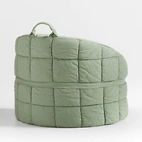 Large Verte Green Kids Puffy Lounge Barrel Chair Cover
