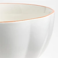Large Matte White Pumpkin Shaped Ceramic Mixing Bowl