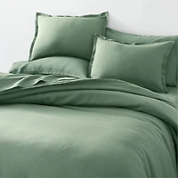 Pure Linen Solid Duck Green Standard Pillow Sham