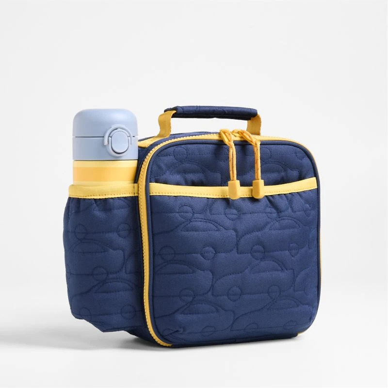 Quilted Blue Car Soft Insulated Kids Lunch Box