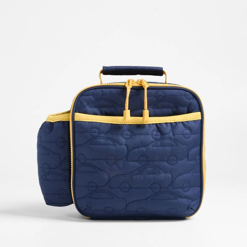 Quilted Blue Car Soft Insulated Kids Lunch Box