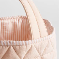 Peachy Pink Quilted Kids Easter Basket