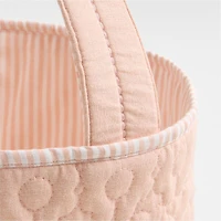 Quilted Elegant Pink Daisy Kids Easter Basket