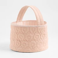 Quilted Elegant Pink Daisy Kids Easter Basket