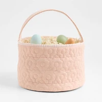 Quilted Elegant Pink Daisy Kids Easter Basket