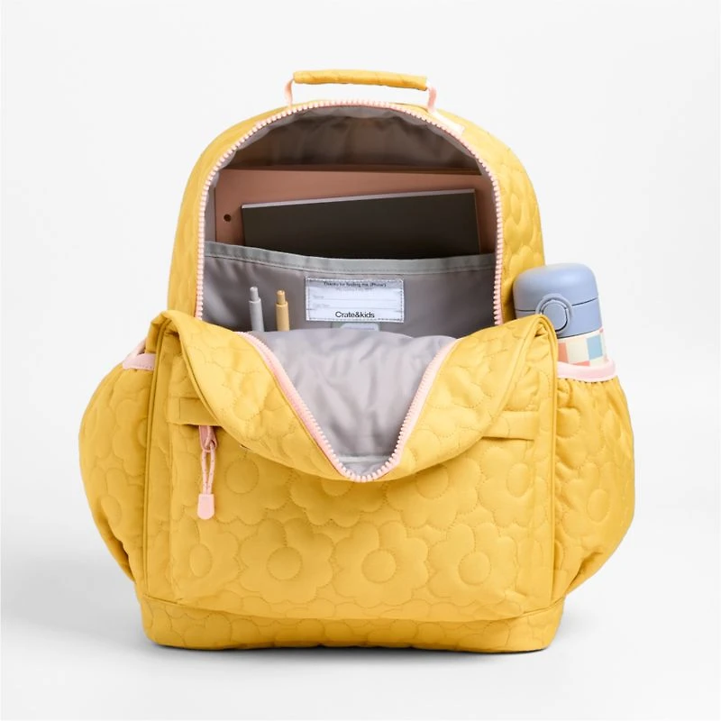 Dreamer Quilted Flower Kids Backpack with Side Pockets