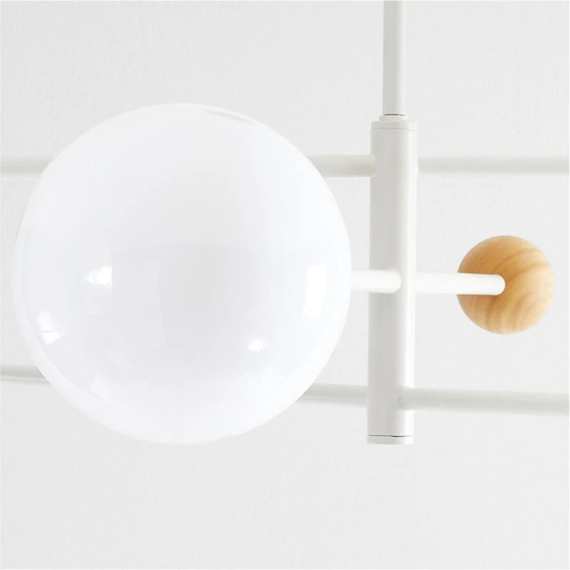 Quinn White Metal & Wood 28" Kids Ceiling Light