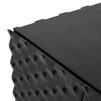Raffael 82" Black Carved Wood Storage Media Console
