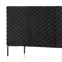 Raffael 49.5" Black Carved Wood Storage Media Console