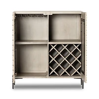 Raffael 39" Grey Wash Wood Bar Cabinet with Storage