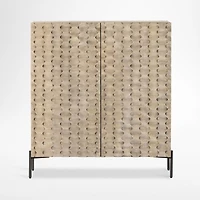 Raffael 39" Grey Wash Wood Bar Cabinet with Storage