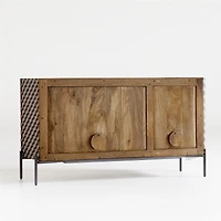 Raffael 49.5" Small Carved Wood Storage Media Console