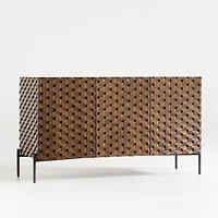 Raffael 49.5" Small Carved Wood Storage Media Console