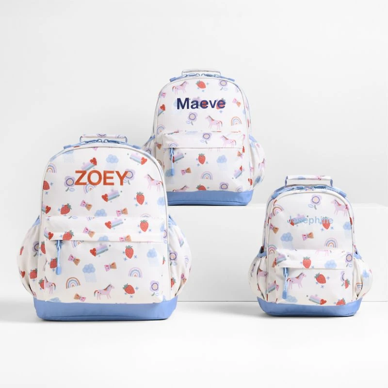 Rainbows and Unicorns Large Kids Backpack with Side Pockets
