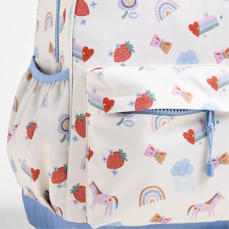 Rainbows and Unicorns Large Kids Backpack with Side Pockets