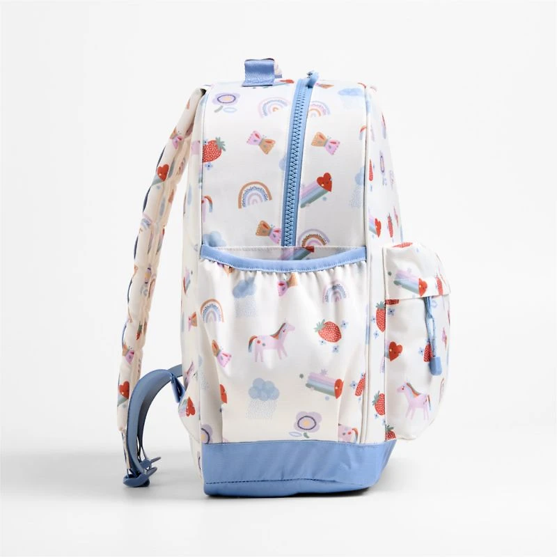 Rainbows and Unicorns Large Kids Backpack with Side Pockets