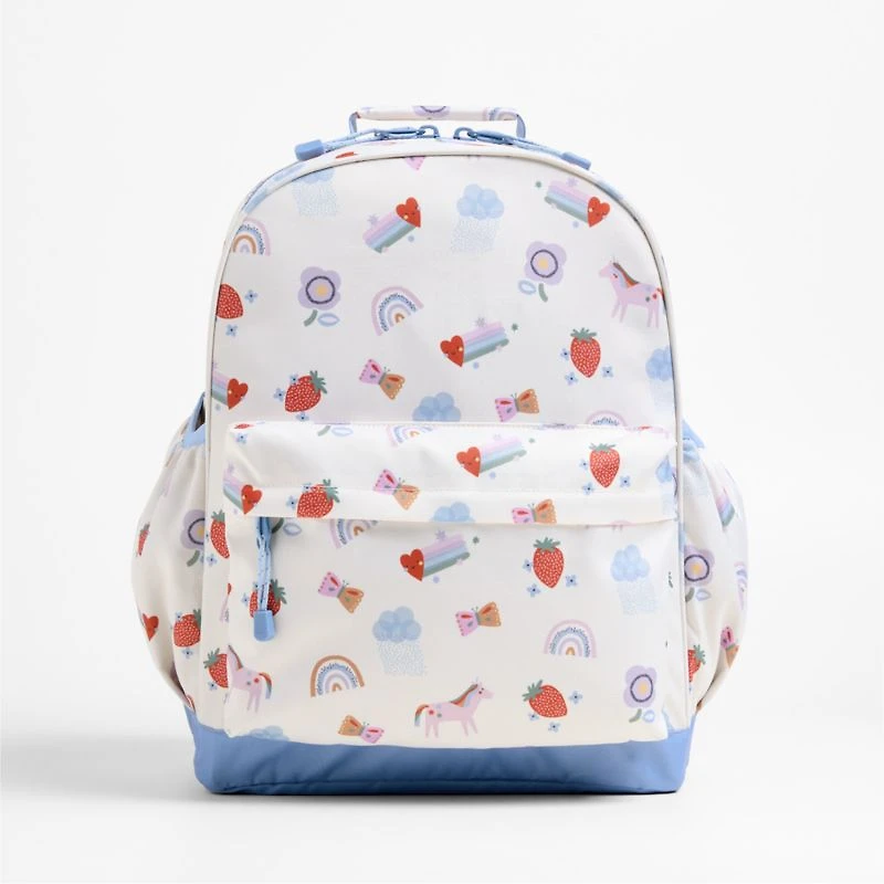 Rainbows and Unicorns Large Kids Backpack with Side Pockets