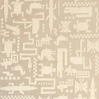 Rainforest Off-White Hand-Tufted Wool Kids Area Rug 5'x8'