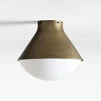 Rainier Brass Conical Flush Mount Light 13.7"
