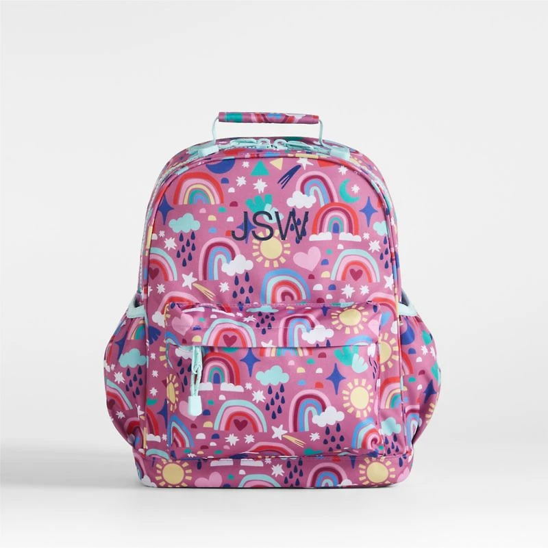 Rainy Rainbows Medium Kids Backpack with Side Pockets