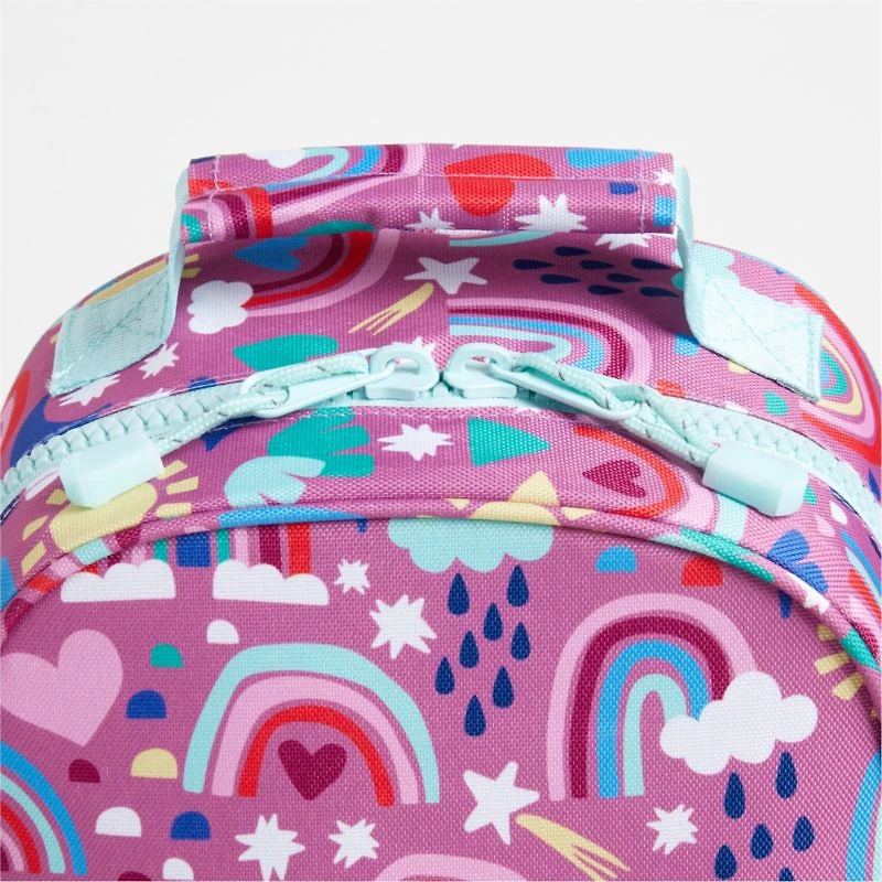 Rainy Rainbows Small Kids Backpack with Side Pockets