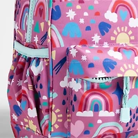 Rainy Rainbows Small Kids Backpack with Side Pockets