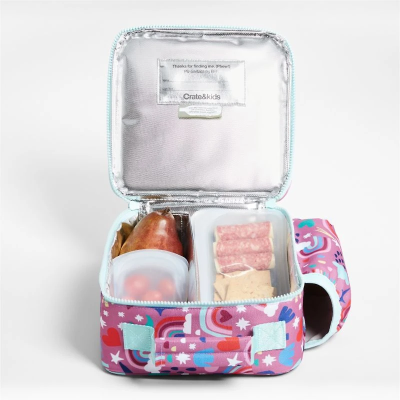 Rainy Rainbows Soft Insulated Kids Lunch Box