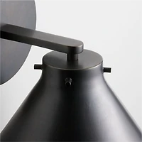 Rainier Black Conical Wall Sconce Light Set of 2
