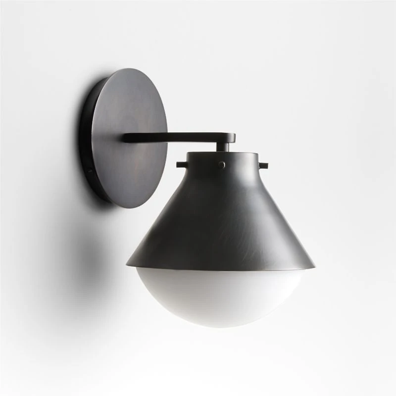 Rainier Black Conical Wall Sconce Light Set of 2