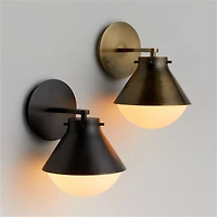 Rainier Black Conical Wall Sconce Light Set of 2