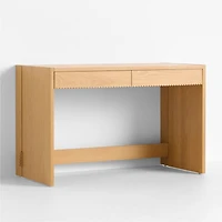 Raya Natural Oak Wood 2-Drawer Wide Kids Desk
