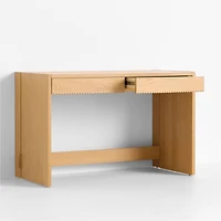 Raya Natural Oak Wood 2-Drawer Wide Kids Desk
