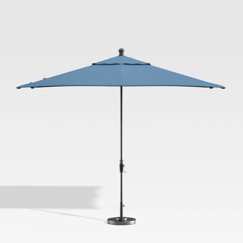 10' Rectangular Sunbrella ® Sapphire Outdoor Patio Umbrella with Black Frame