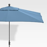 10' Rectangular Sunbrella ® Sapphire Outdoor Patio Umbrella with Black Frame