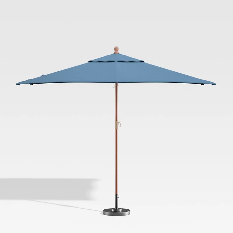 10' Rectangular Sunbrella ® Sapphire Outdoor Patio Umbrella with Eucalyptus Frame