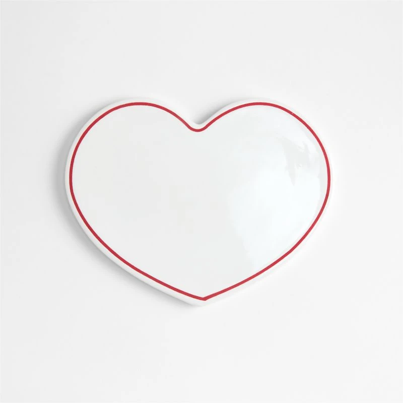 Red Rim Ceramic Heart Trivet