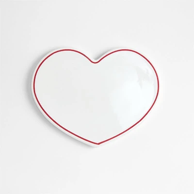 Red Rim Ceramic Heart Trivet