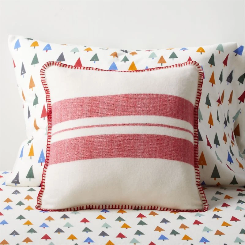 Red and White Striped Kids Throw Pillow