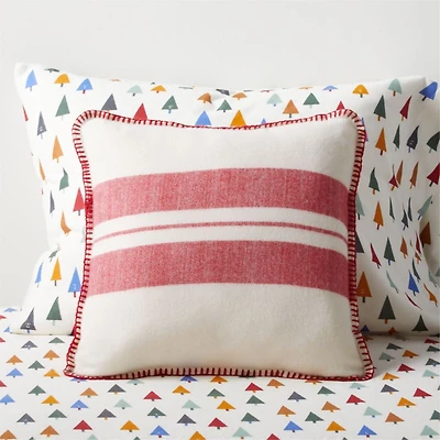 Red and White Striped Kids Throw Pillow