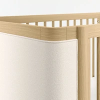 Redondo Upholstered Wood Baby Crib with Toddler Bed Rail