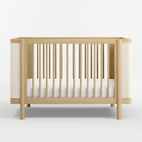 Redondo Upholstered Wood Baby Crib with Toddler Bed Rail