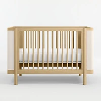 Redondo Upholstered Wood Baby Crib with Toddler Bed Rail