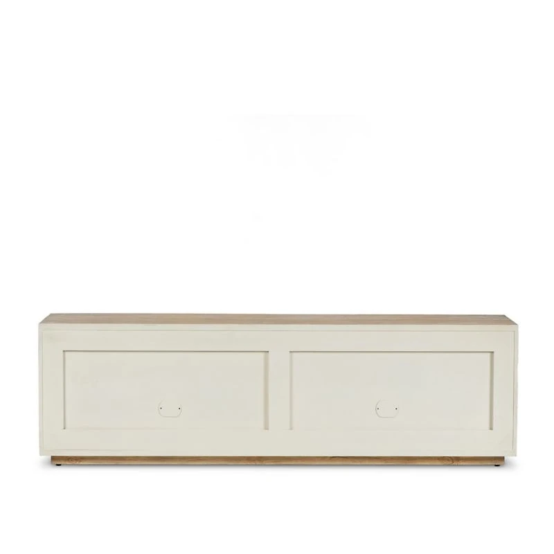 Redondo 92" Light Brown Wood and Metal Storage Media Console