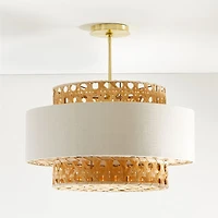 Reese Cane 22" Kids Semi-Flush Mount Ceiling Light
