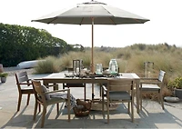 Regatta 84" Weathered Grey Solid Teak Wood Rectangular Outdoor Dining Table