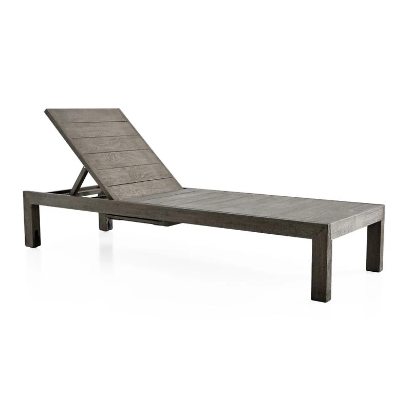 Regatta Grey Wash Teak Wood Outdoor Chaise Lounge
