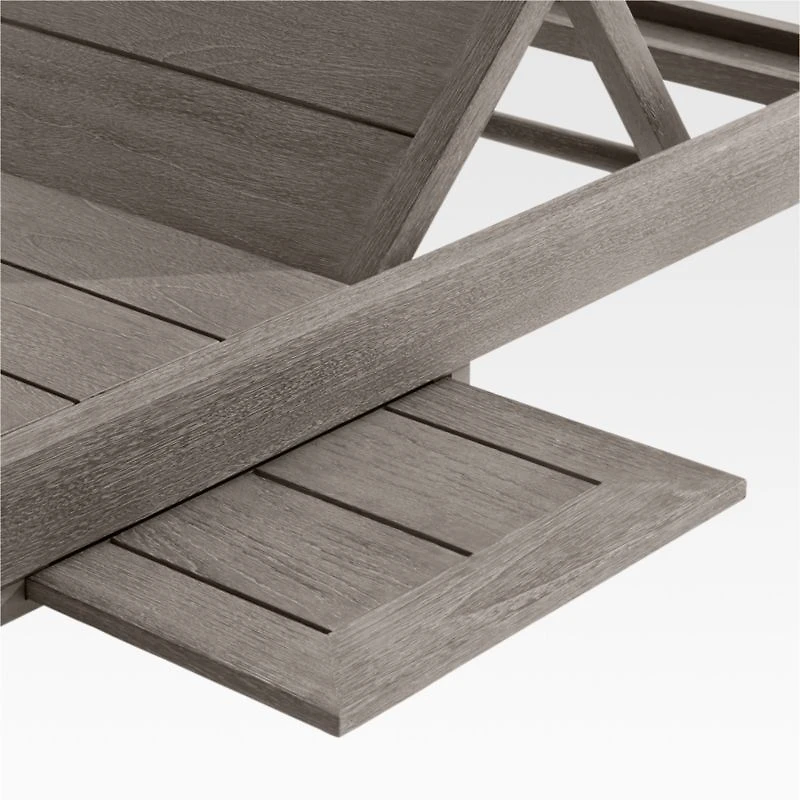 Regatta Grey Wash Teak Wood Outdoor Chaise Lounge