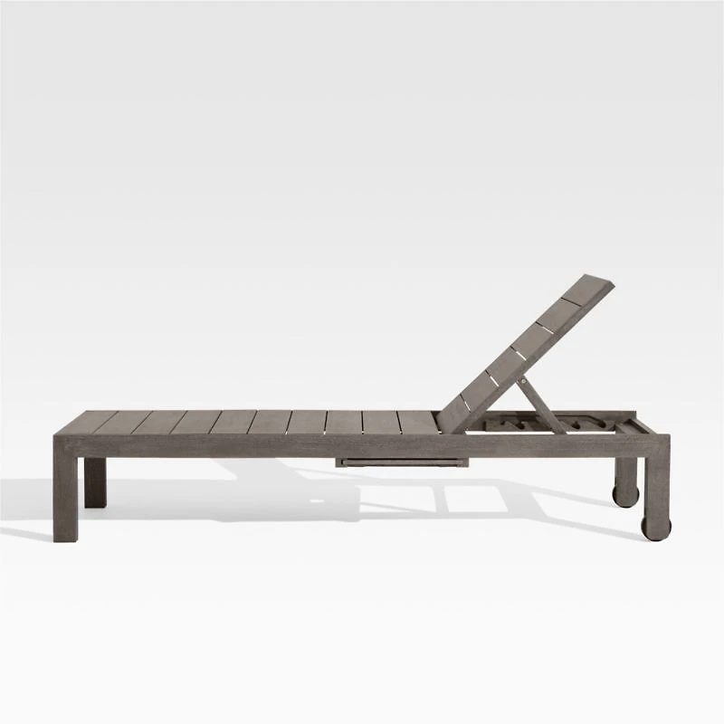 Regatta Grey Wash Teak Wood Outdoor Chaise Lounge