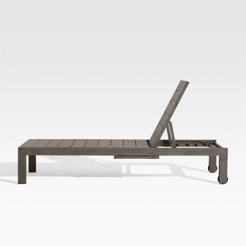 Regatta Grey Wash Teak Wood Outdoor Chaise Lounge
