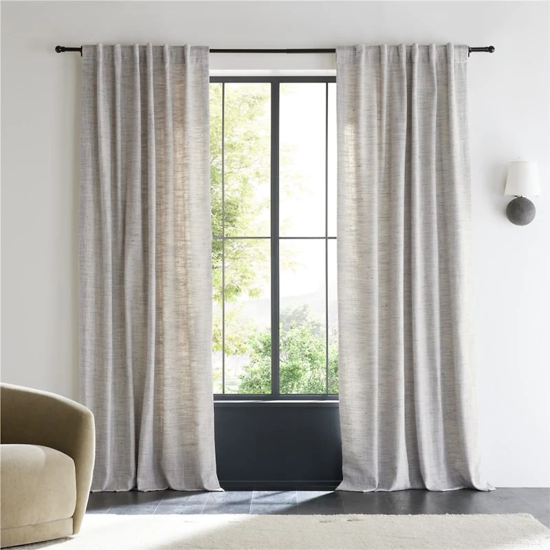 Reid Blue Recycled Fiber Blackout Window Curtain Panel 52"x84"